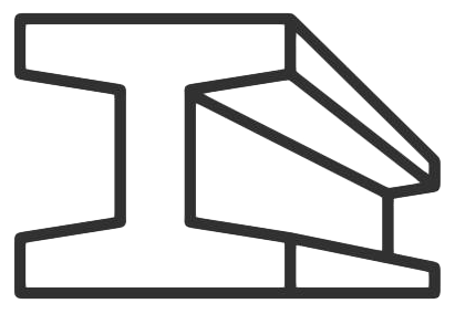 152 by 152 millimetre steel post cross-section